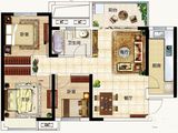 绿地璀璨天城_3室2厅1卫 建面89平米