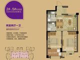 东方名城禾郡_2室2厅1卫 建面52平米