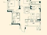 恒大云玺_2室2厅1卫 建面90平米