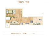 禹洲嘉誉公元_55平户型 建面55平米