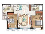 碧桂园凤凰城_2室2厅1卫 建面98平米
