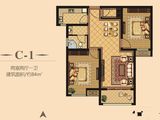 龙湖华庭_2室2厅1卫 建面84平米