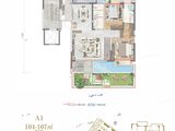宝能滇池九玺_2室2厅3卫 建面104平米