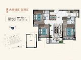 大华博富御潭江_3室2厅2卫 建面98平米