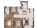 中创三江壹品_3室2厅2卫 建面89平米
