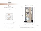 中铁卓越中心_1室1厅1卫 建面46平米