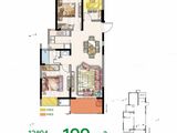 神州通城栖印象_2室2厅1卫 建面100平米