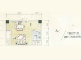 湘潭御湖国际_1室2厅1卫 建面48平米