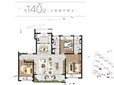 旭辉都会上著_3室2厅2卫 建面140平米