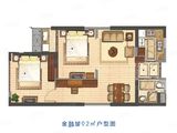 金融城_2室2厅1卫 建面92平米