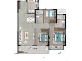 越秀龙光悦年华花园_3室2厅2卫 建面105平米