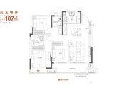 保利和光瑞府_3室2厅2卫 建面107平米